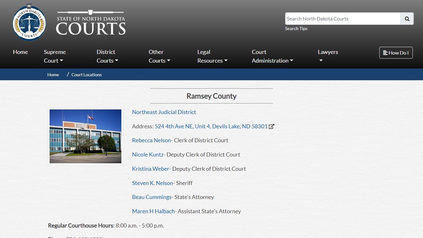 North Dakota Court System - Ramsey County - North Dakota Supreme Court